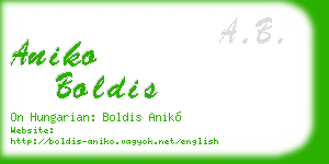 aniko boldis business card